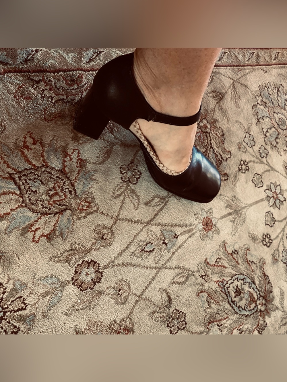 Classic Black Mary Jane Block Heel Women's Shoe